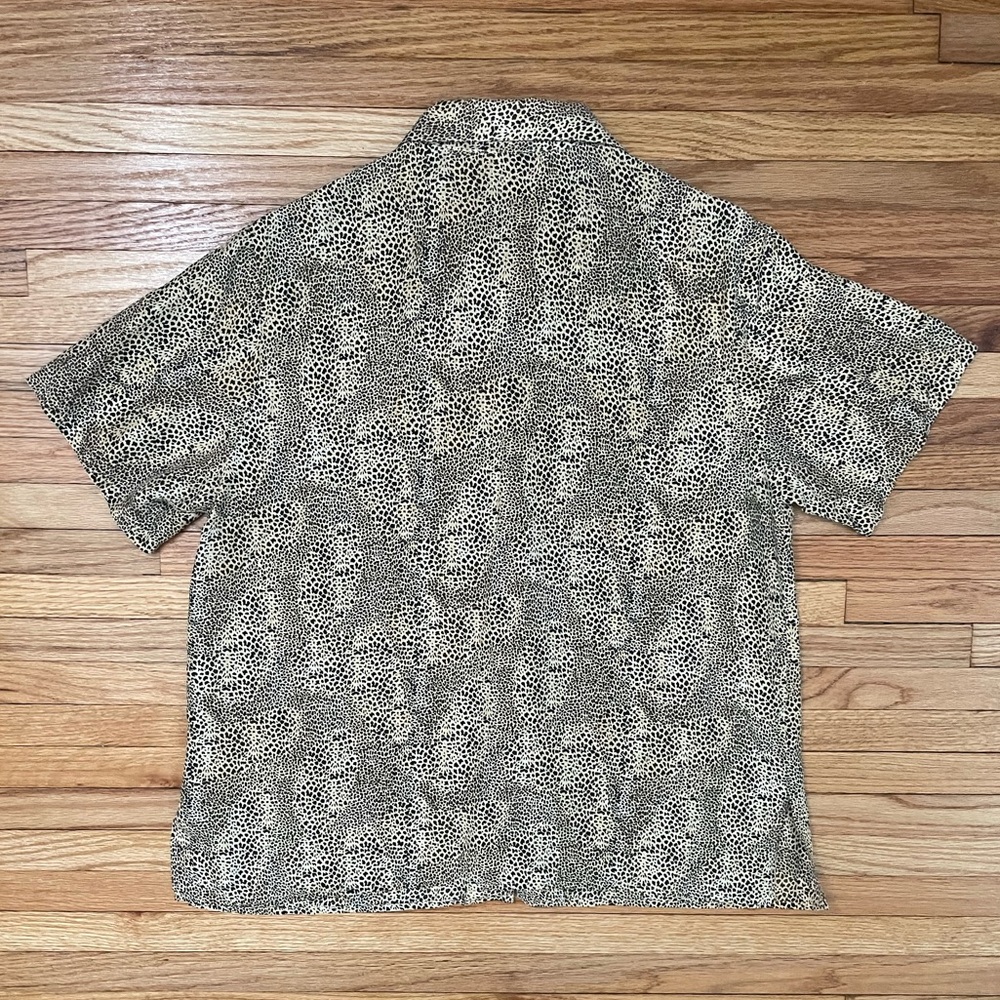 Silk Leopard Print Casual Button-Down - image 5
